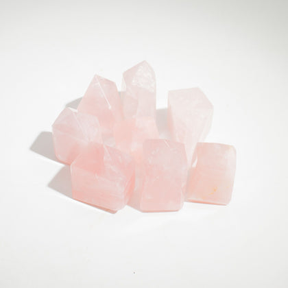 Indian Rose Quartz Gemstone Points, 6cm, 0.5kg, approx 8 pieces