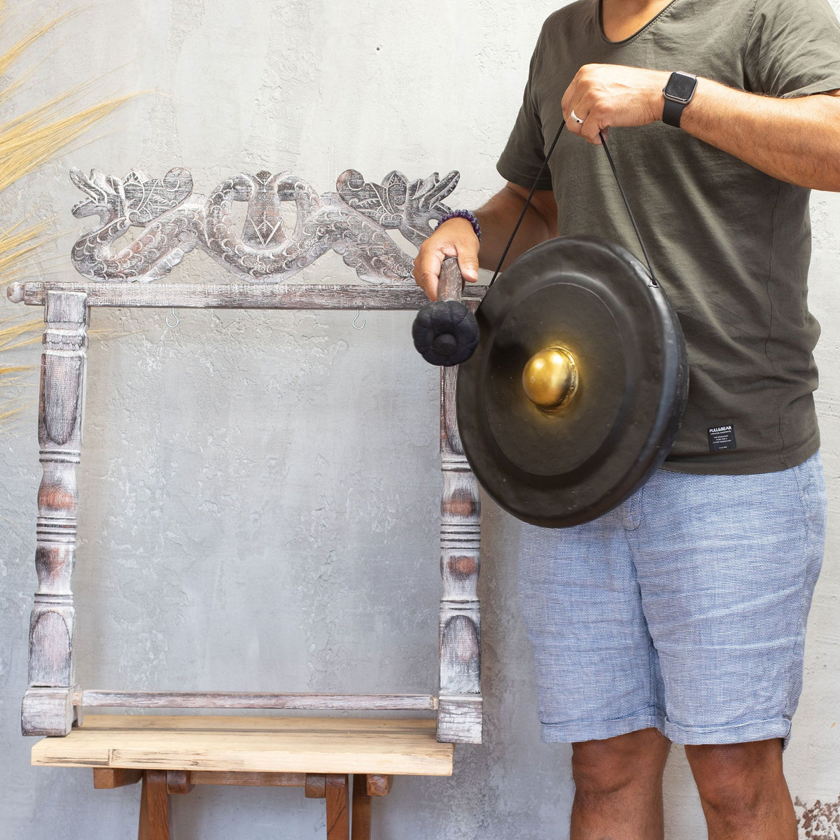 Medium Gong in Stand - 35cm - Black