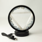 Front view of the lamp with its USB cable and switch