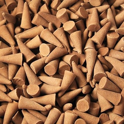Bulk Incense Cones, Peach Mango, close-up of many tan cones piled together