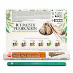 Back of the HEM White Sage Collection box beside the holder