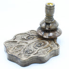 Medium mango wood backflow burner carved with a Tree of Life design.