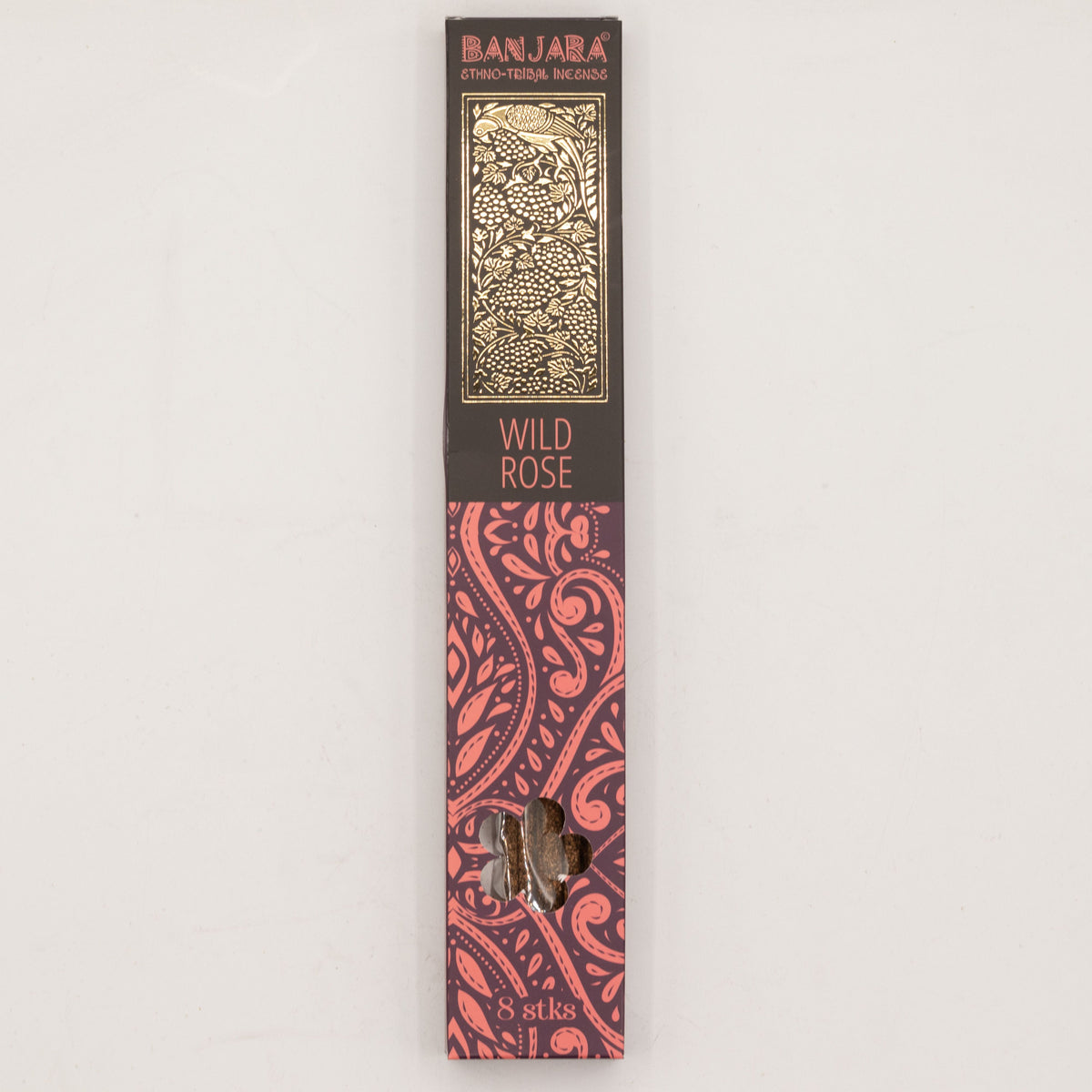 Single Wild Rose incense pack shown upright from the front on a plain white background