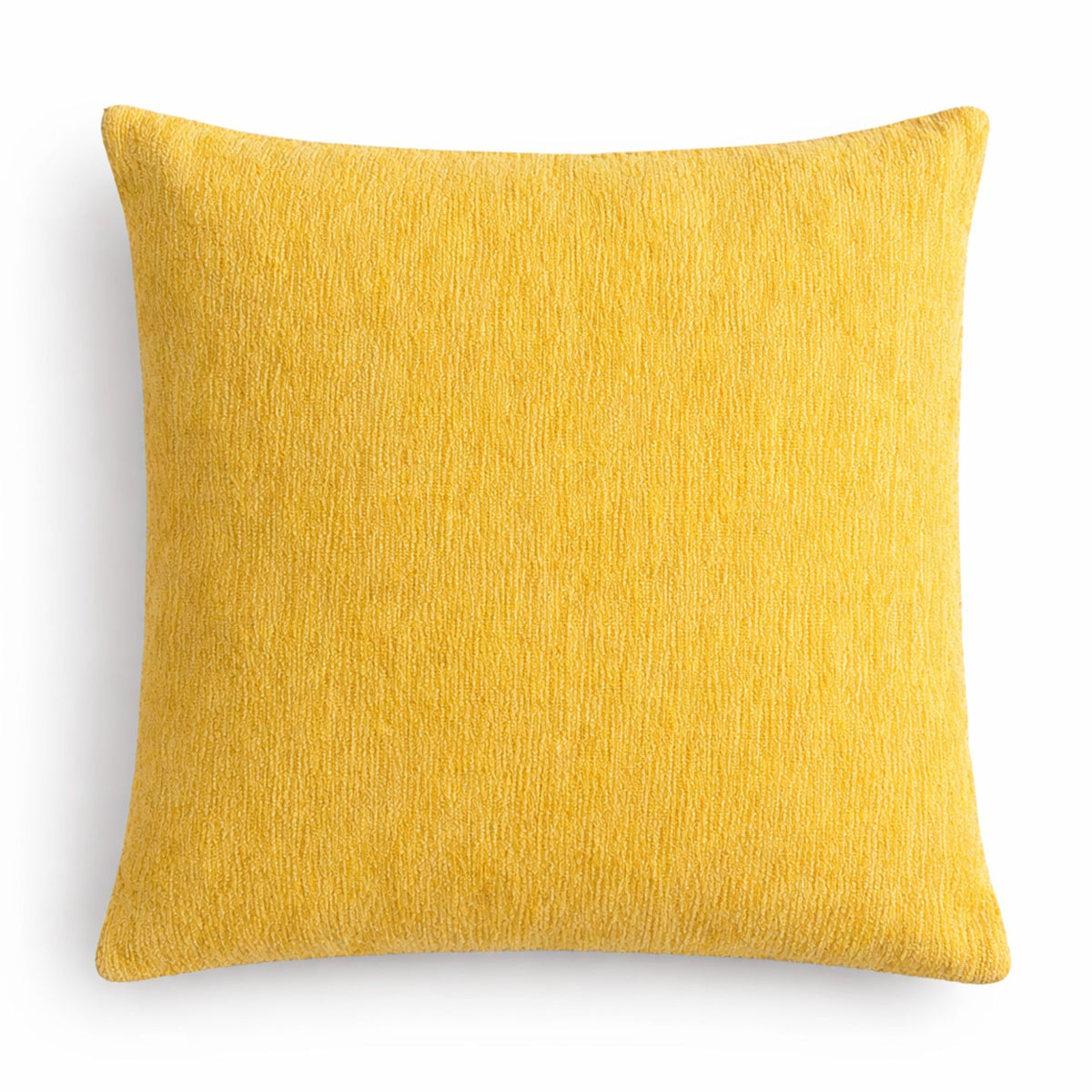 Classic Cushion Cover, Marigold Loom, square golden yellow cover shown from the front against a white background