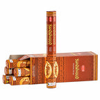 HEM Sandalwood incense pack shown upright beside an open display box