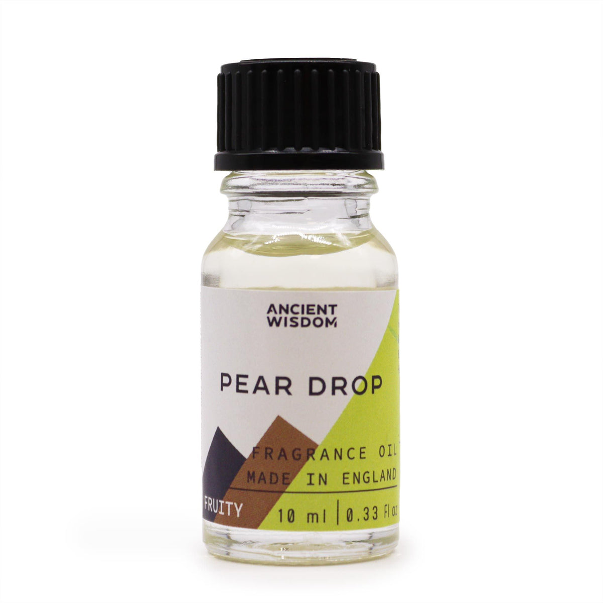 Pear Drop fragrance oil bottle shown upright against a plain white background, front label visible