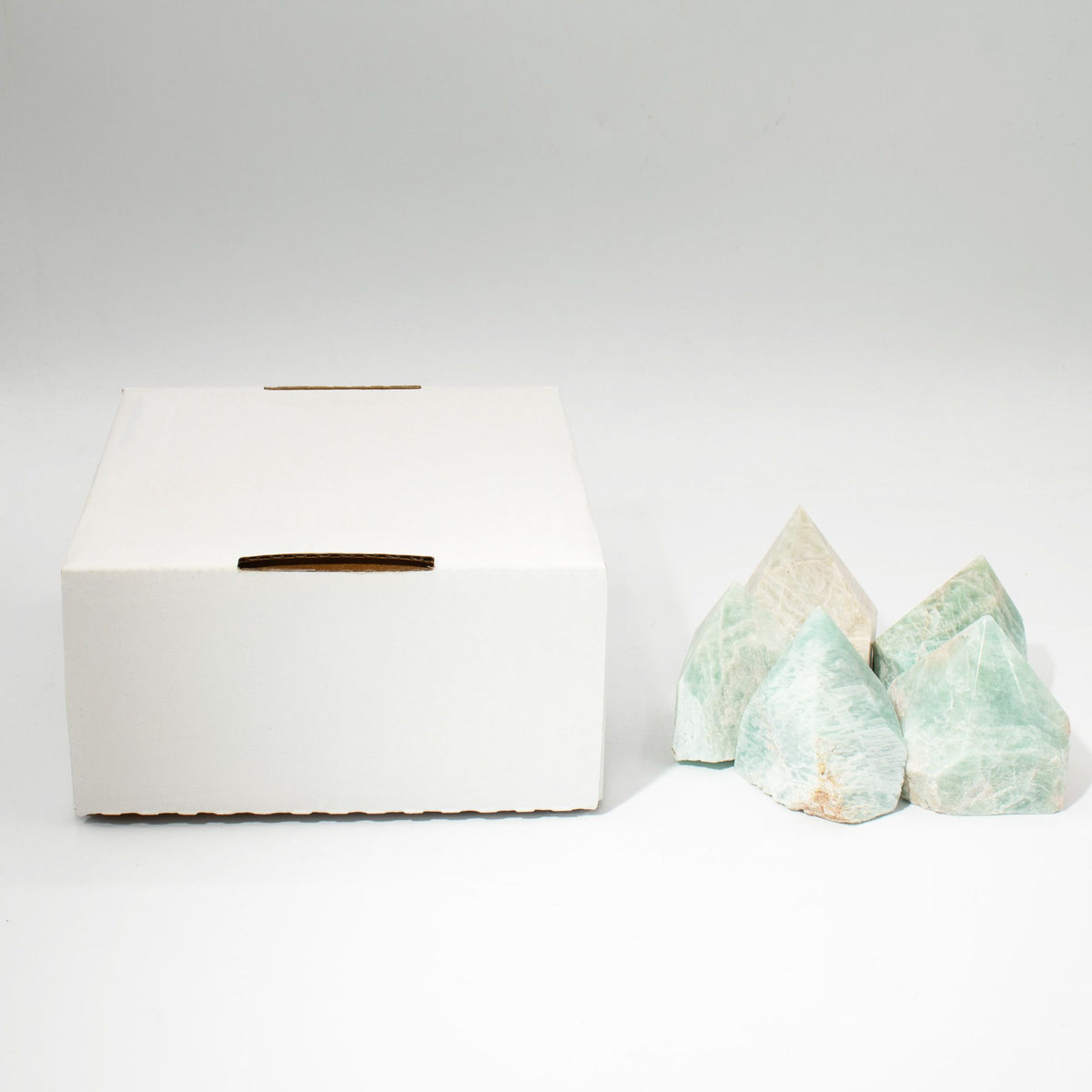 Gemstone Top Polished Points - Indian Amazonite (approx 5-6 pieces)