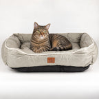 PAW Medium Pet Bed, Khaki Beige, 70 x 60 x 15cm