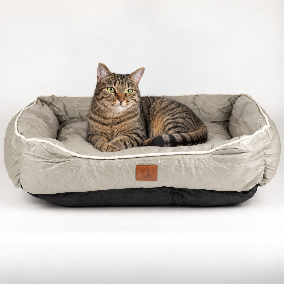 PAW Medium Pet Bed, Khaki Beige, 70 x 60 x 15cm