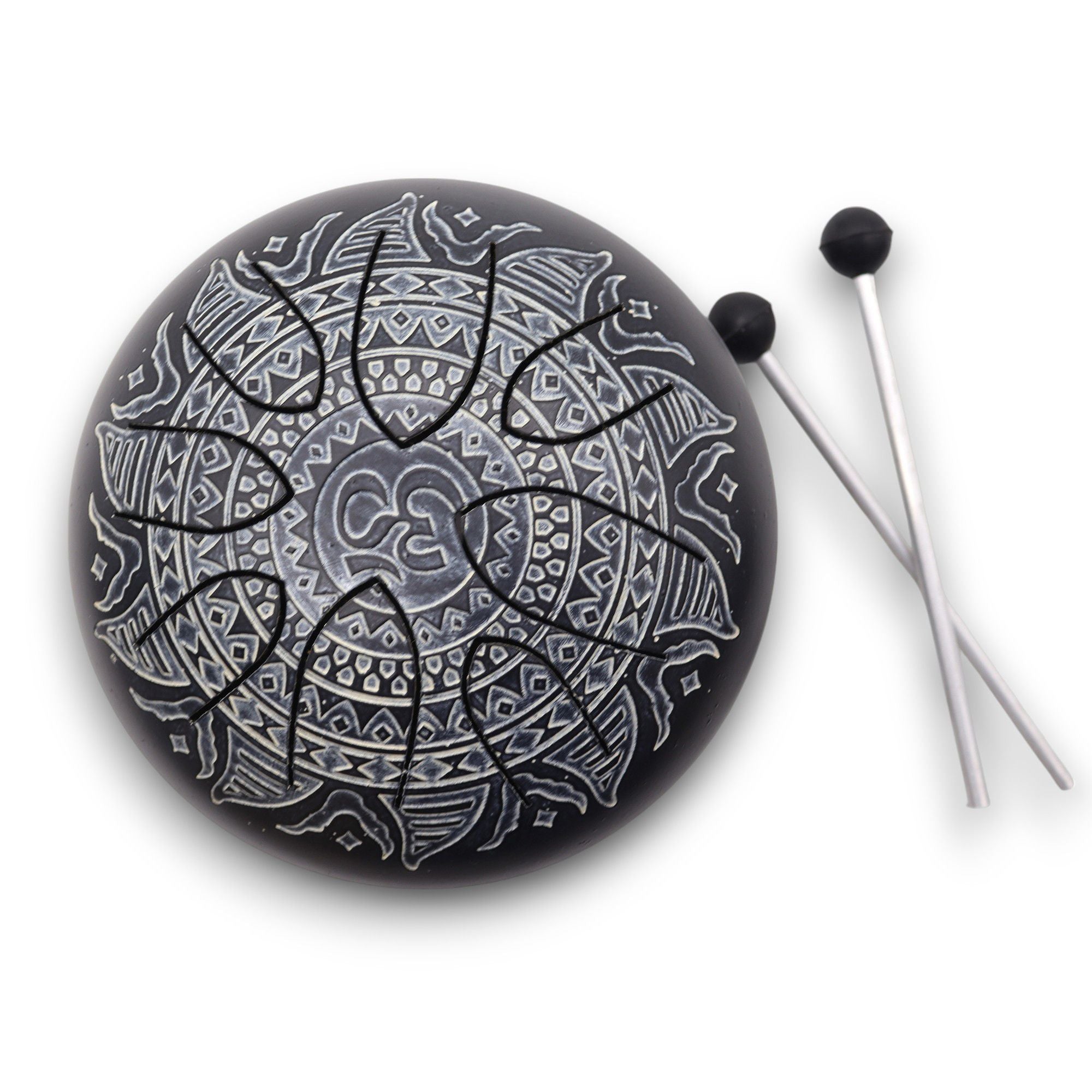 Happy Drum Om Mandala Engraved - 16cm