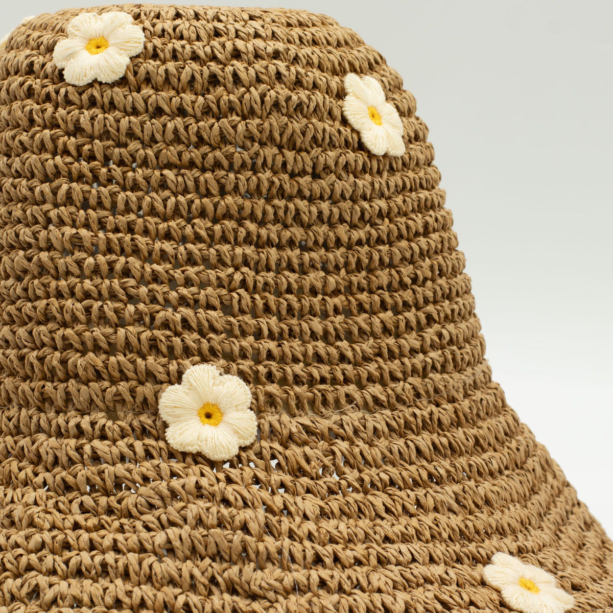Nomad Sari Floppy Straw Sun Hat - Coffee & Daisies