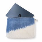 Blue Horizon pouch shown with a laptop partly inserted