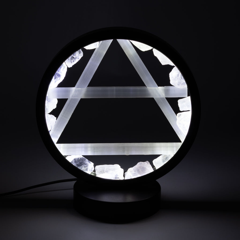 Air lamp illuminated against a dark background