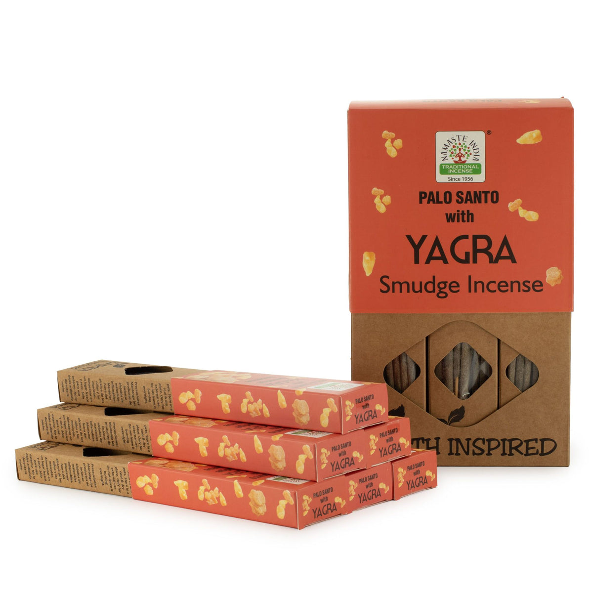 Palo Santo with Yagra smudge incense boxes, small and large size