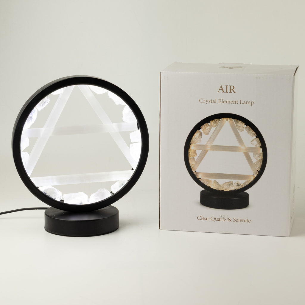 Lamp beside its box showing the Air symbol