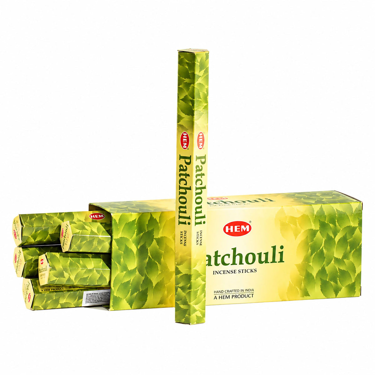 HEM Patchouli incense pack shown with several matching packs