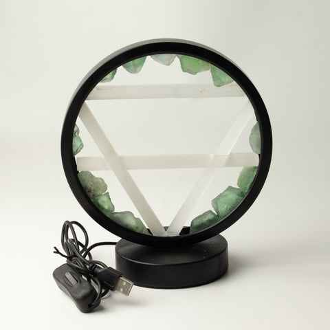 Front view of the lamp with its USB cable and inline switch