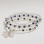Three coordinated beaded bracelets arranged together