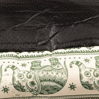 Textured black base of the green pet bed