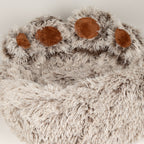 View into the plush centre of the paw-shaped bed