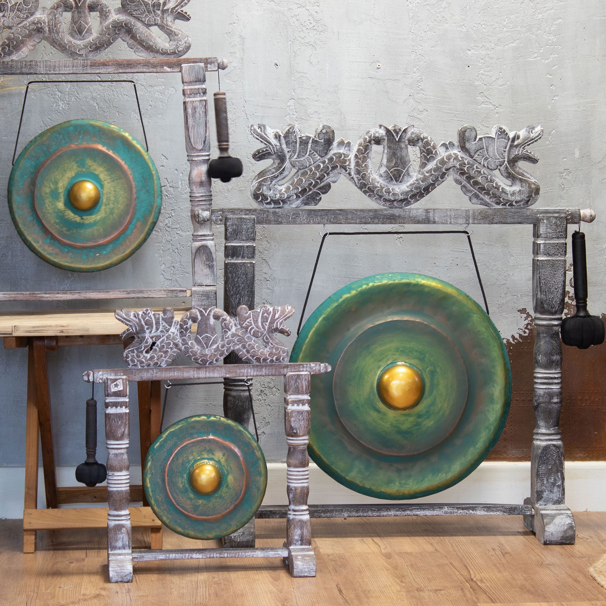 Medium Gong in Stand - 50cm - Greenwash