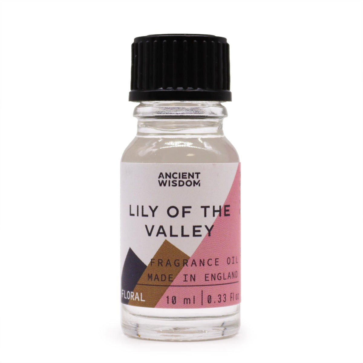10ml Lily Of The Valley Fragrance Oil in a clear bottle with a black cap, shown front on