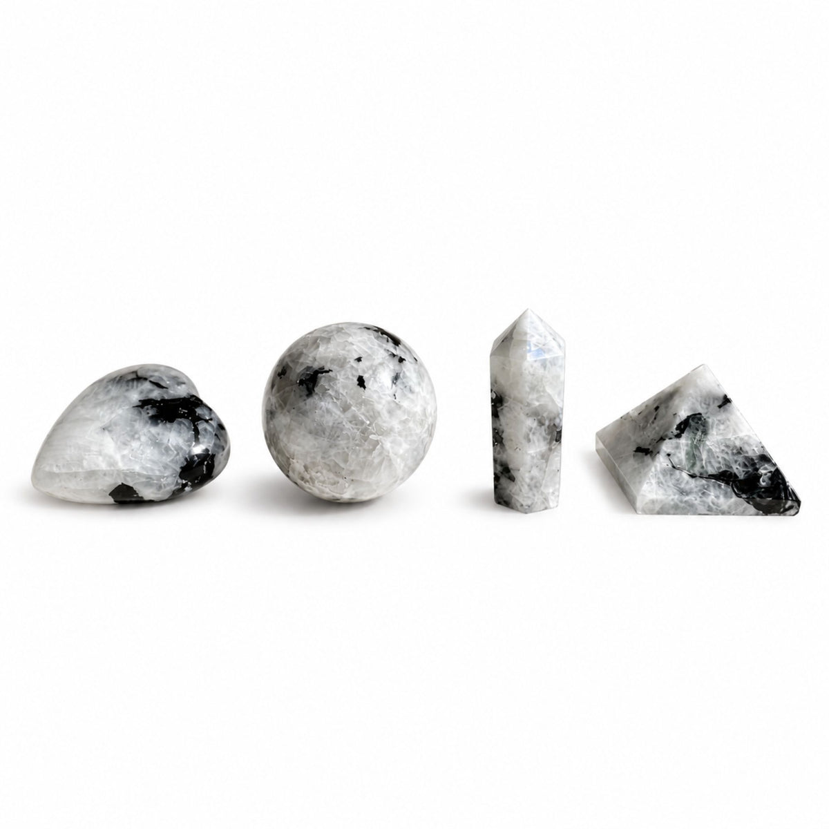 Four Gemstone Shapes - Rainbow Moonstone