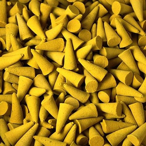 Bulk Incense Cones, Citronella, a close-up of many yellow cones filling the frame