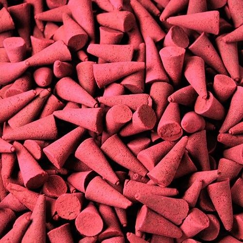 Bulk Incense Cones, Dragons Blood, close-up of many red cones piled together