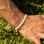 Bracelet shown on a wrist outdoors