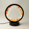 Gemstone Halo Lamp with illuminated carnelian and a triangular centre