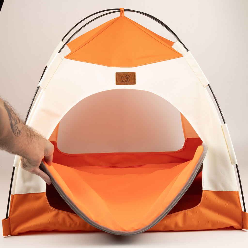 Removable padded cushion inside the tent bed