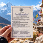 Travel Blessing Scarf card showing its printed journey choices