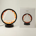 Gemstone Halo Lamp beside its Fire Crystal Element Lamp box
