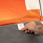 Tent bed cushion and care label