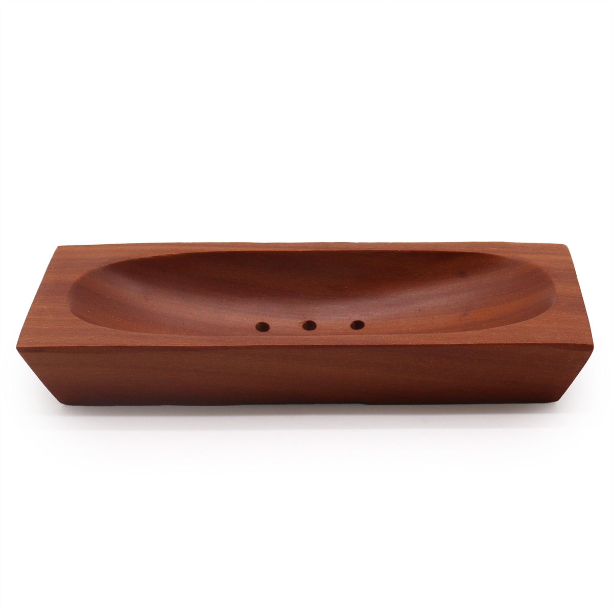 Classic Mahogany Soap Dish, Rectangle, shown from the front against a plain white background
