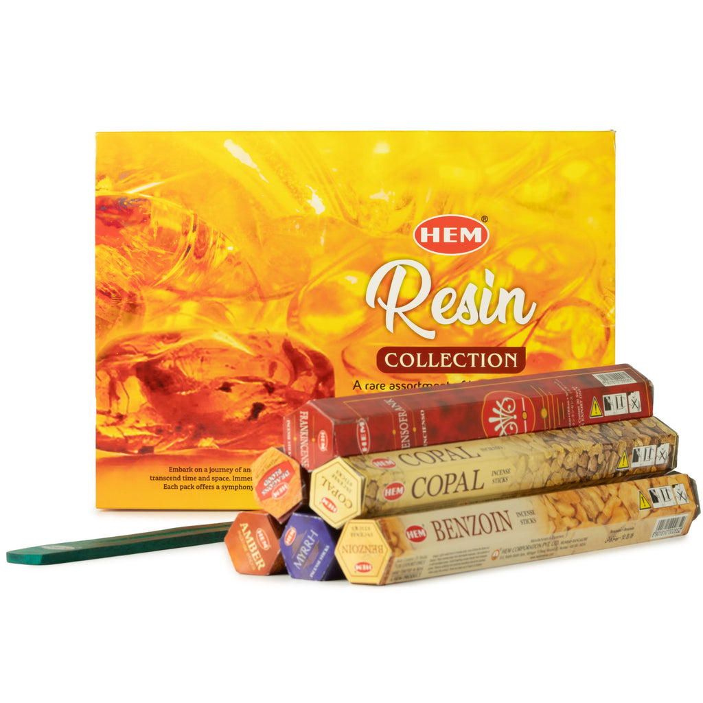 HEM Resin Collection incense set with green ashcatcher