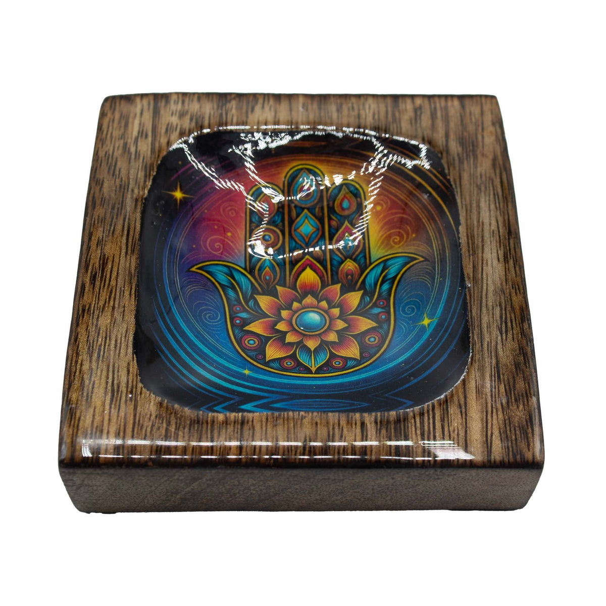 Med Enamelled Mango Tray Set - Hamsa