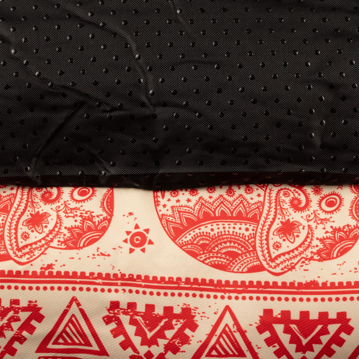Close-up of the black textured base
