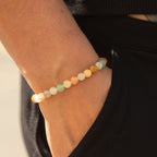 Rainbow Agate bracelet worn on a wrist