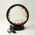 Front view of the lamp with its cable and inline switch