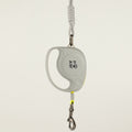 Paw grey retractable dog lead with yellow detailing and rope wrist strap