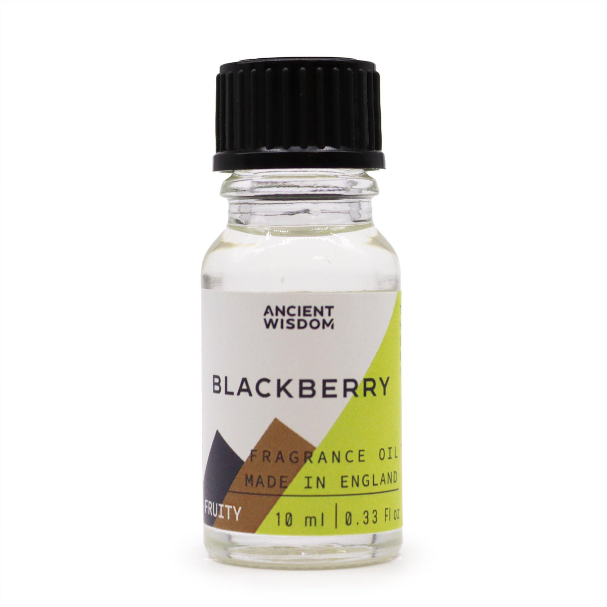 10ml Blackberry Fragrance Oil in a clear glass bottle with a black cap, shown from the front