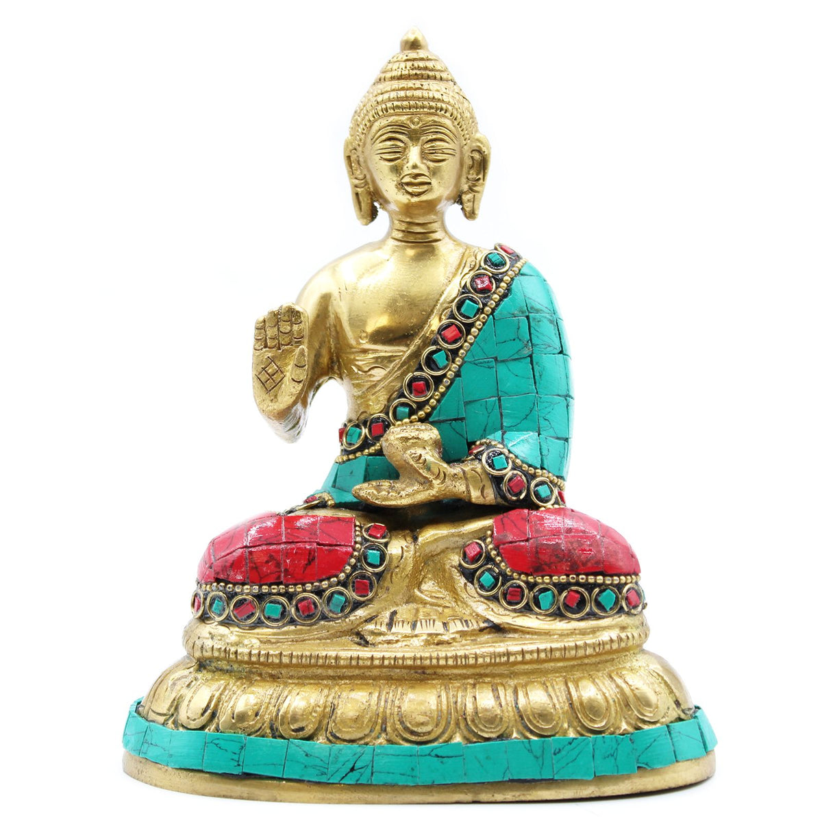 Blessing Buddha figure shown from the front against a plain white background