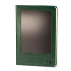 Green A5 intention notebook with LCD wipe screen on the front