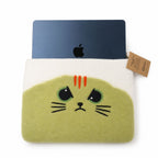 Unimpressed Cat pouch shown with a laptop inside