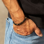 Gold Obsidian bracelet worn on a wrist