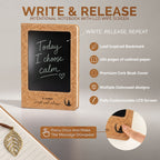 Product graphic showing the LCD screen and leaf bookmark