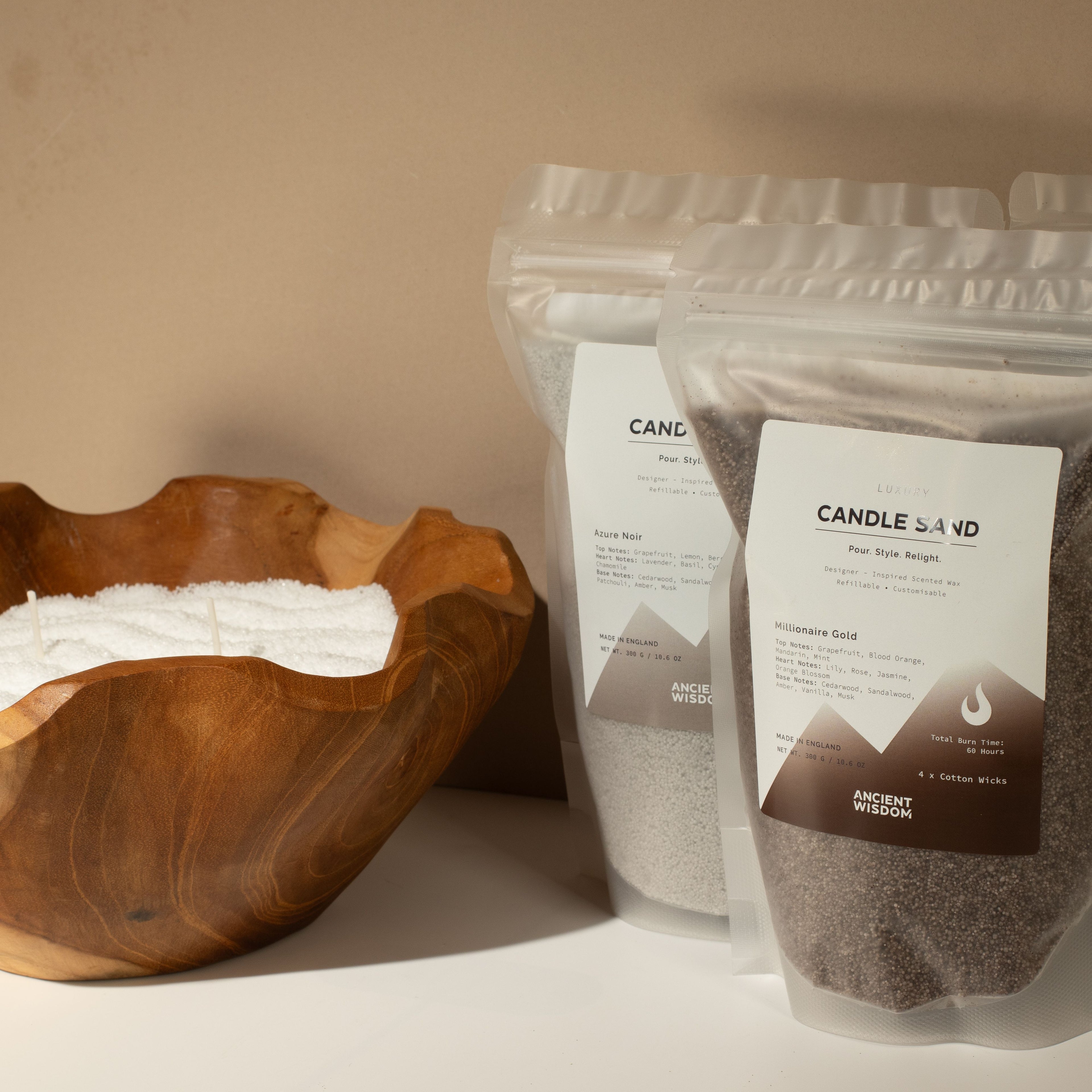Fragranced Candle Sand - Black - Spirited - 300g