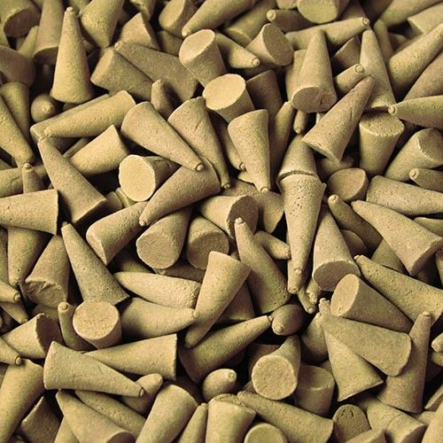 Bulk Incense Cones, Coconut, close-up of pale brown cones piled together